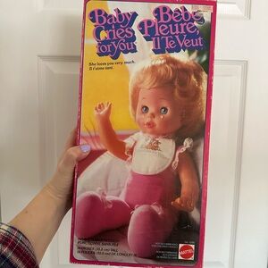 1979 Mattel Baby Cries for You Doll - Pink Outfit RARE